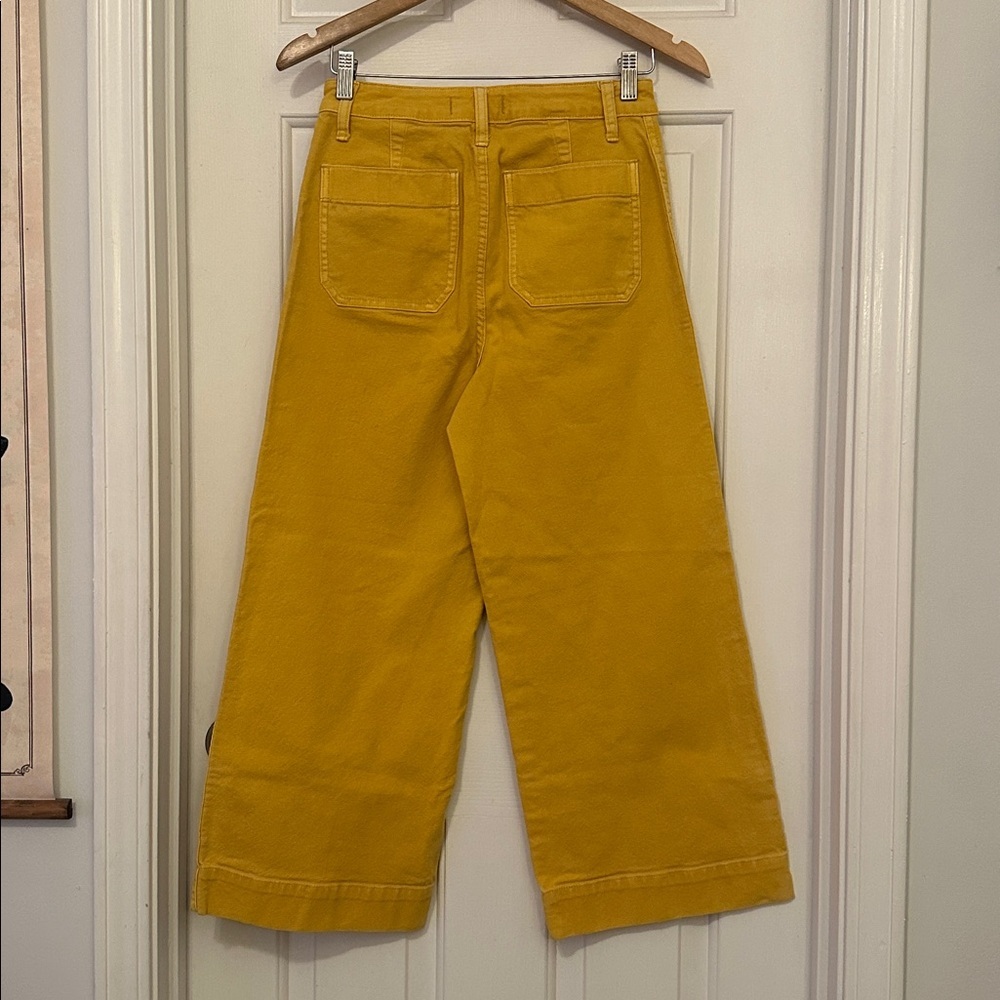 Madewell Emmett Wide-Leg Crop Pants in Greek Gold sz 27 - Picture 4 of 5